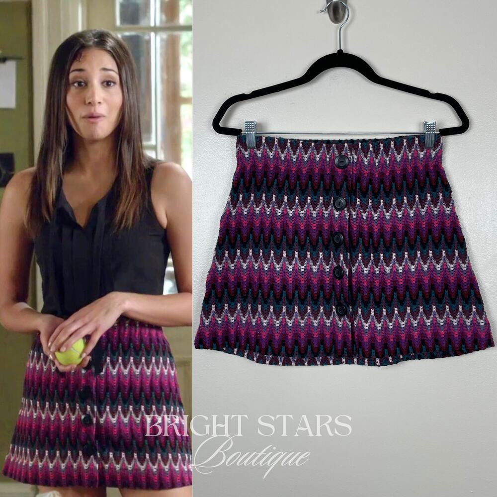 Rare Purple Chevron Mini Skirt ASO Sally Malik Being Human Meaghan Rath Bohemian
